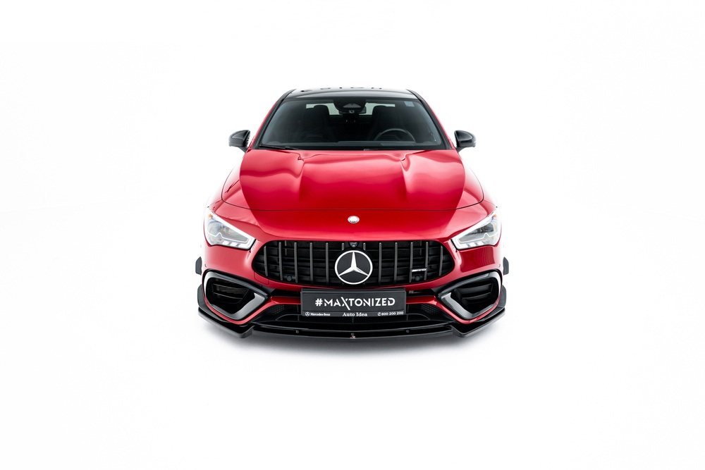 Voorspoiler passend voor Mercedes-AMG CLA 45 Aero C118 V.5 Maxton Glans Zwart