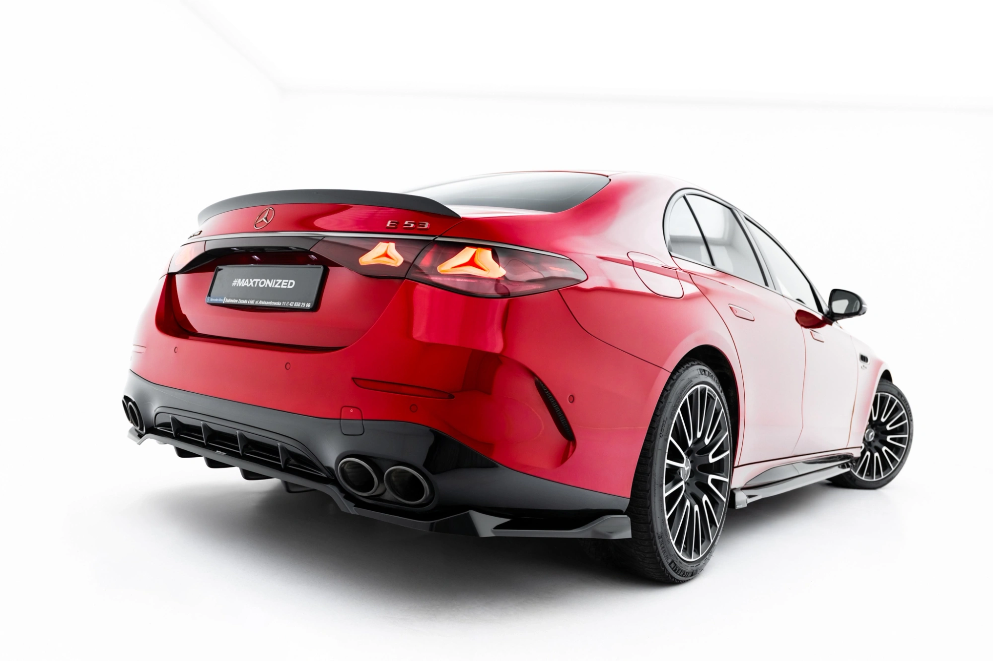 Diffuser passend voor Mercedes-AMG E53 Sedan / Estate W214 Maxton Glans Zwart