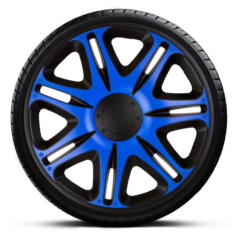J-Tec 4-Delige Wieldoppenset Nascar 15-inch zwart/blauw