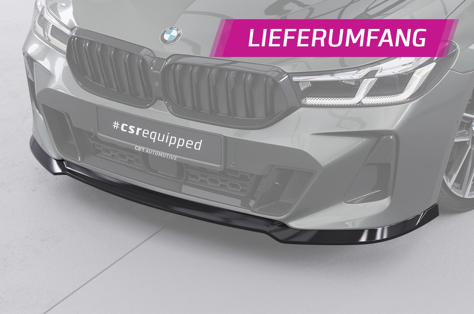Voorspoiler passend voor BMW 6er (G32) M-Paket Glans Zwart (LCI, 07/2020–) CSR