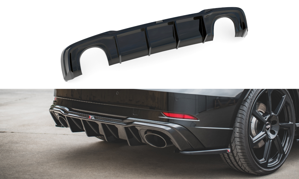 Achter Diffuser V.2 Audi RS3 8V Sportback Facelift Maxton Glanzend zwart