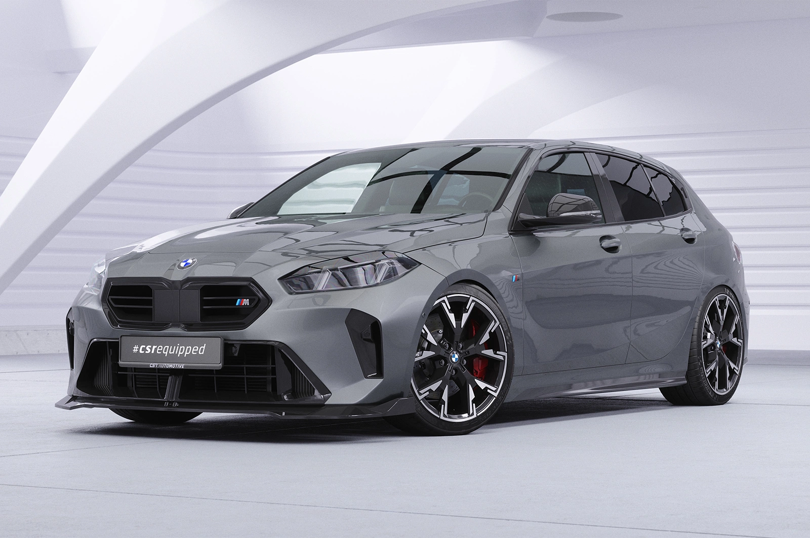 Voorspoiler passend voor BMW 1er F70 / 2er F74 Glans Zwart (2024)