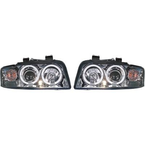 Koplampen passend voor Audi A4 8E 00-04 Angel Eyes Chroom