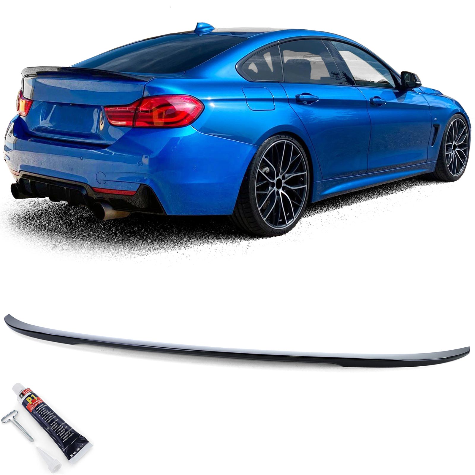 Spoiler passend voor BMW 4 Serie F36 Gran Coupe Glans Zwart