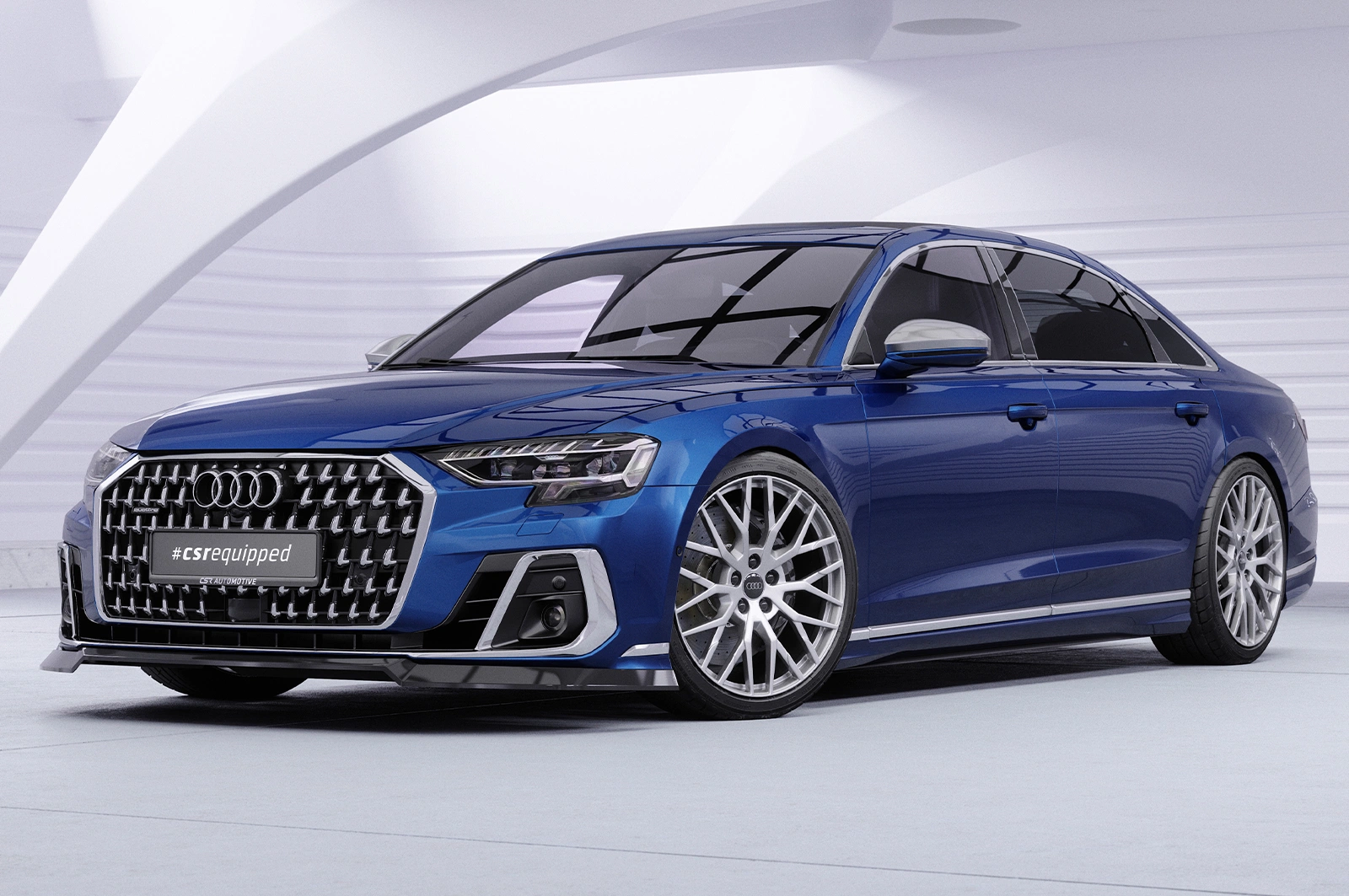 Voorspoiler passend voor Audi A8 D5 (Typ 4N/F8) glans zwart