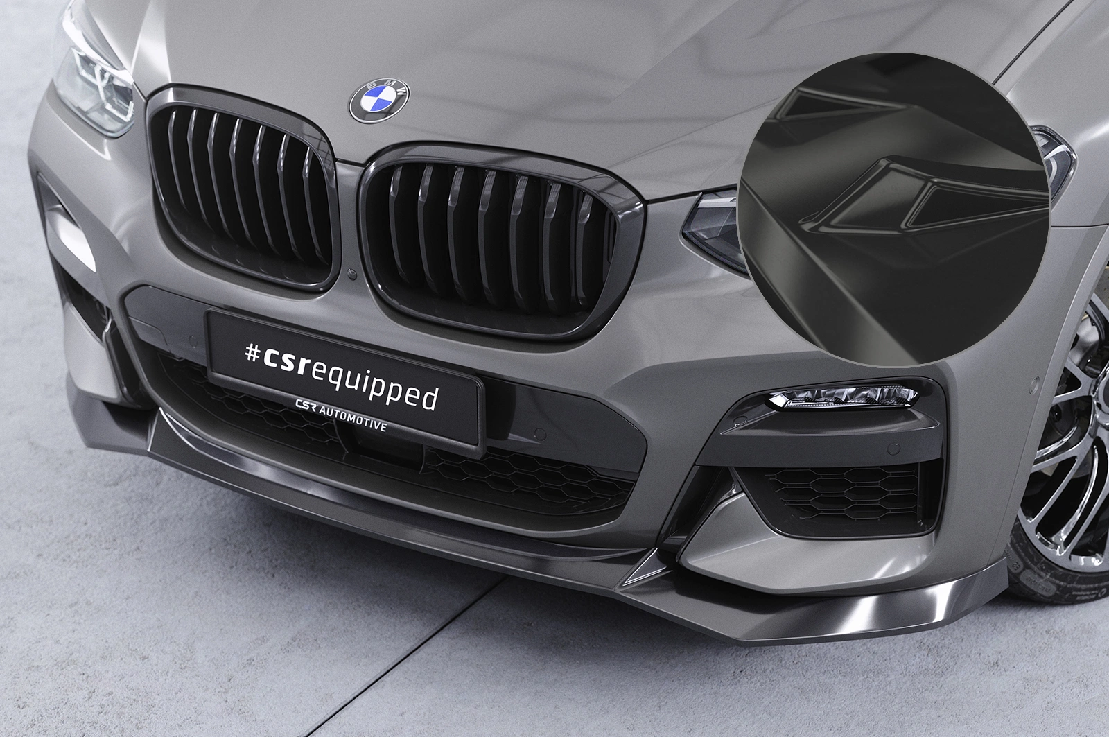 Voorspoiler passend voor BMW X3 G01 / X4 G02 M-Pakket 2017-2021 Glans Zwart CSR