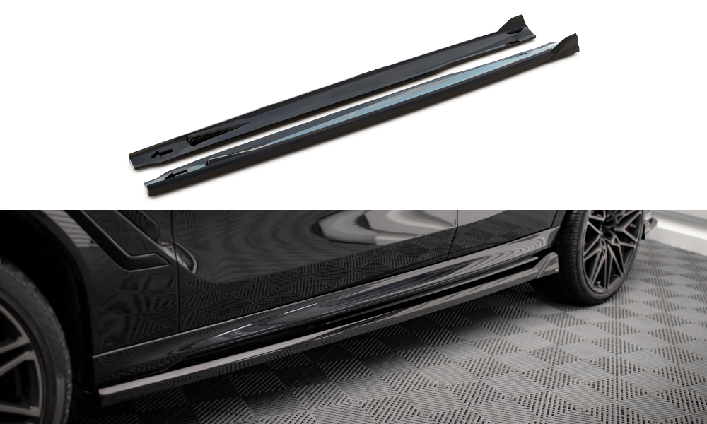 Zijskirts passend voor BMW X6 M F96 Maxton Glans Zwart