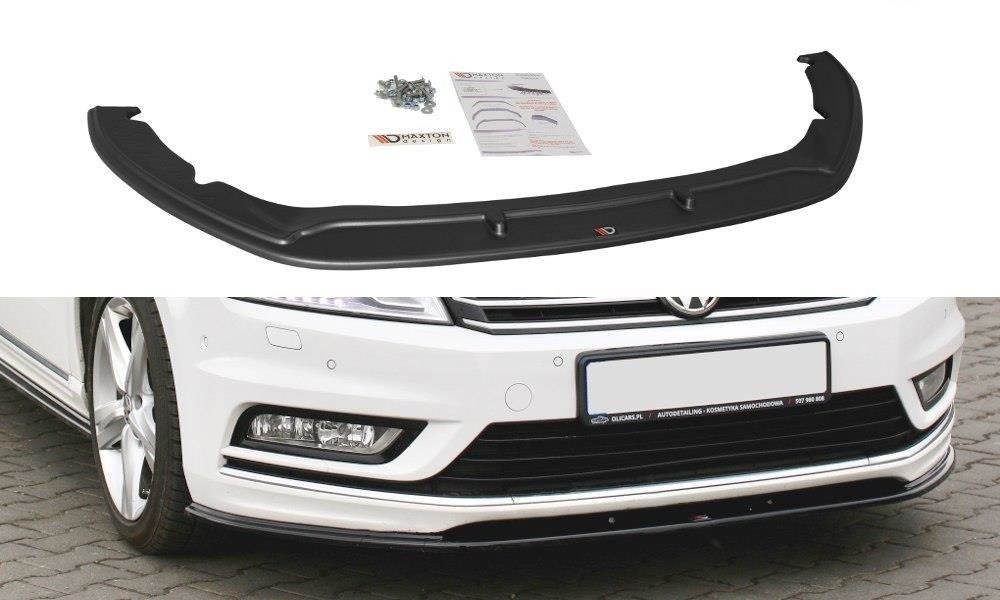 Voorspoiler passend voor VW Passat B7 R-Line Glans Zwart