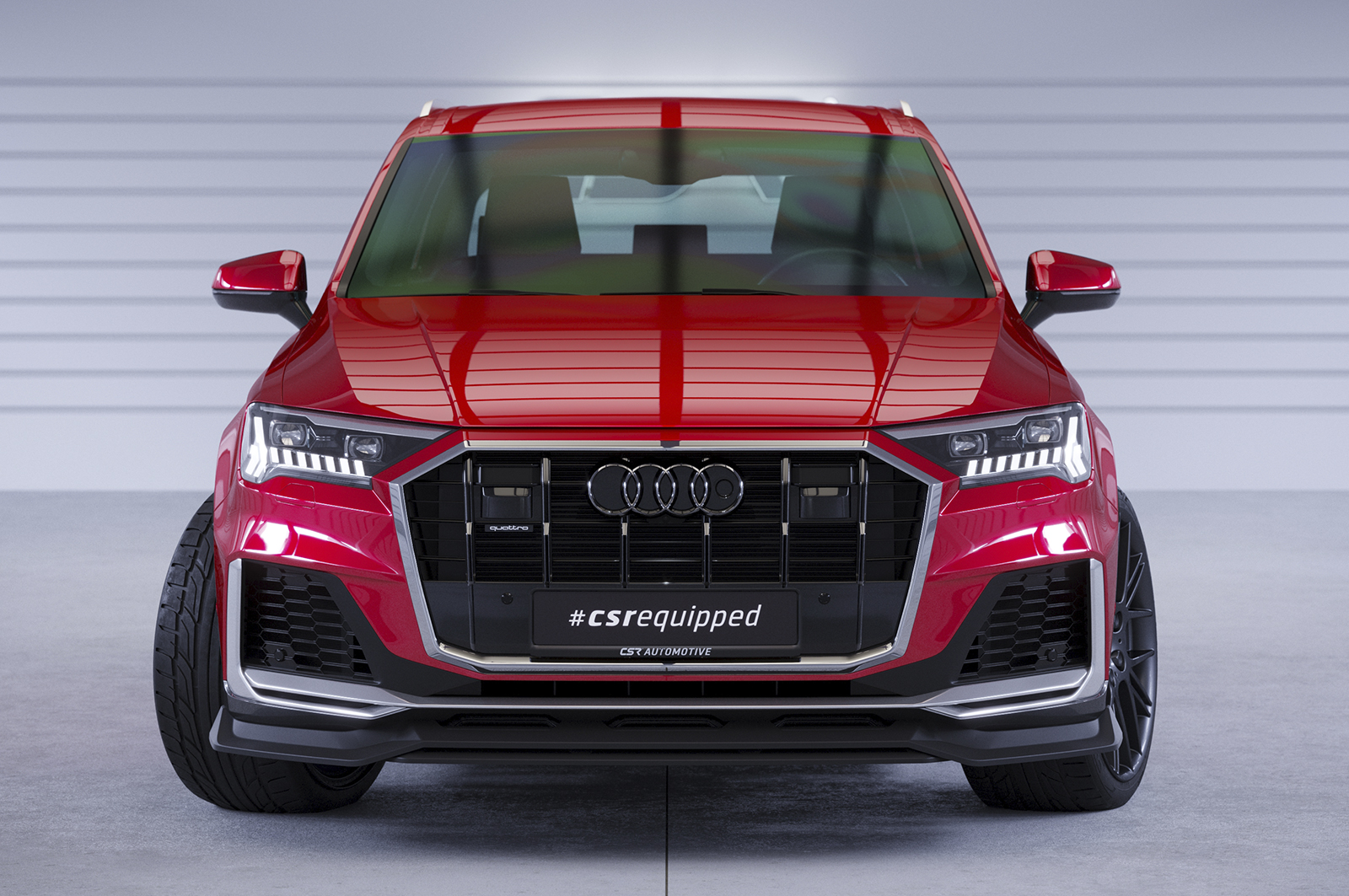 Voorspoiler passend voor Audi Q7 S-Line SQ7 CSR Glans Zwart