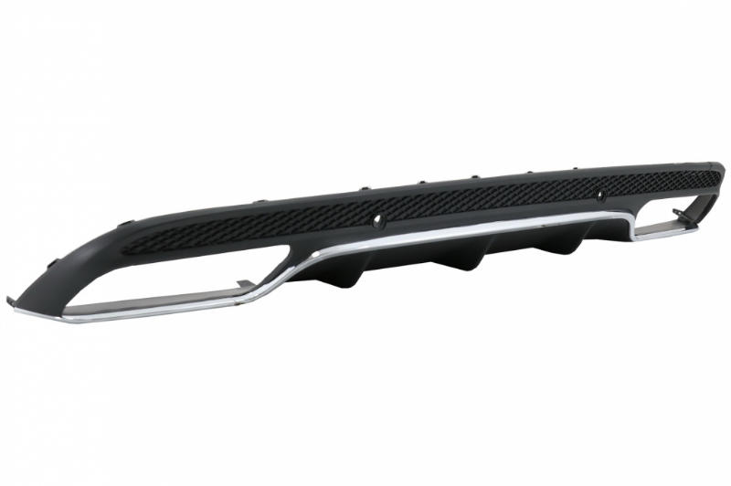 Achterbumper Diffuser passend voor Mercedes W205 C-Klasse C63 Design Zwarte Tips AMG Sport Line