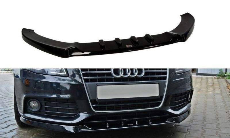 Voorspoiler passend voor Audi A4 B8 V.1 Glanzend Zwart