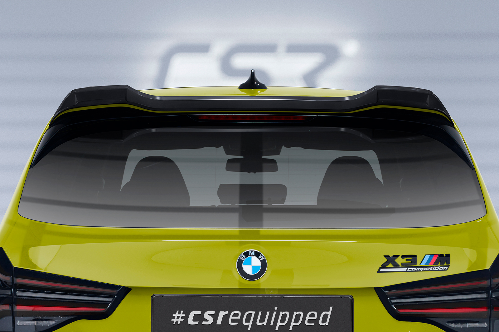 Spoiler passend voor BMW X3M F97 FL CSR Glans Zwart