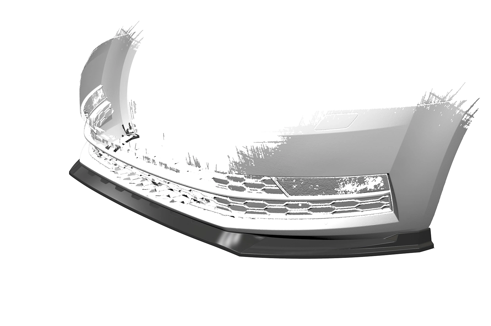Voorspoiler passend voor Skoda Octavia 3 Glans Zwart (2016-2019) van CSR Automotive