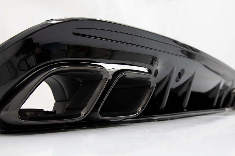 Achterbumper Diffusor Mercedes W205 C-Klasse C63S Design Zwarte Tips AMG Sport Line