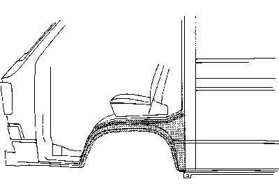 spatbordrand, voor, rechts VW T3, 1980-1992