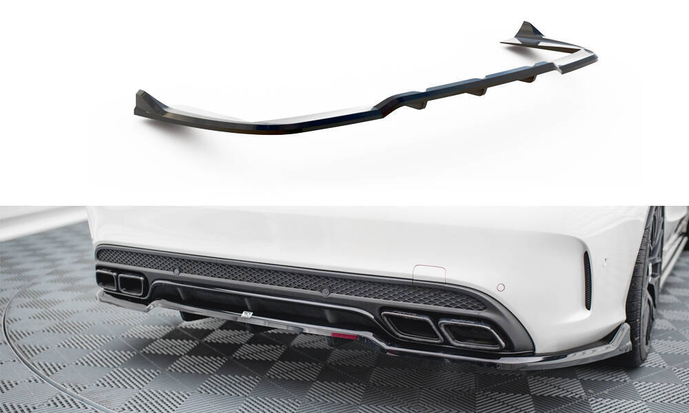 Diffuser passend voor Mercedes C63 AMG W205 S205 Maxton Glans Zwart