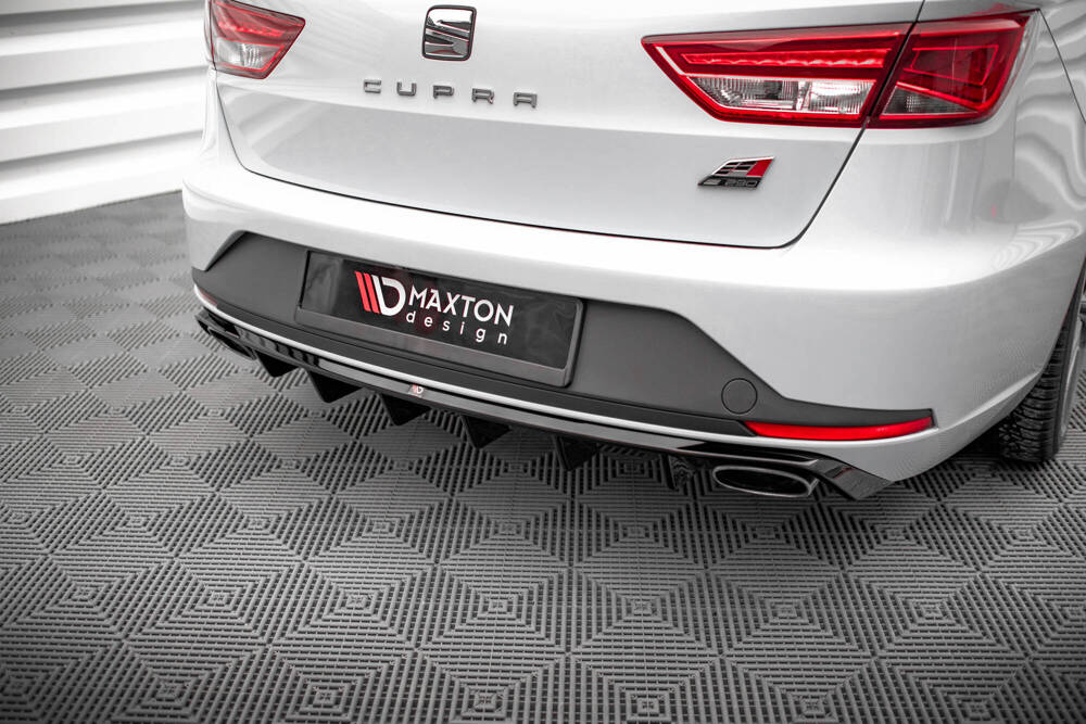 Diffuser passend voor Seat Leon Cupra ST 5F Maxton Glans Zwart