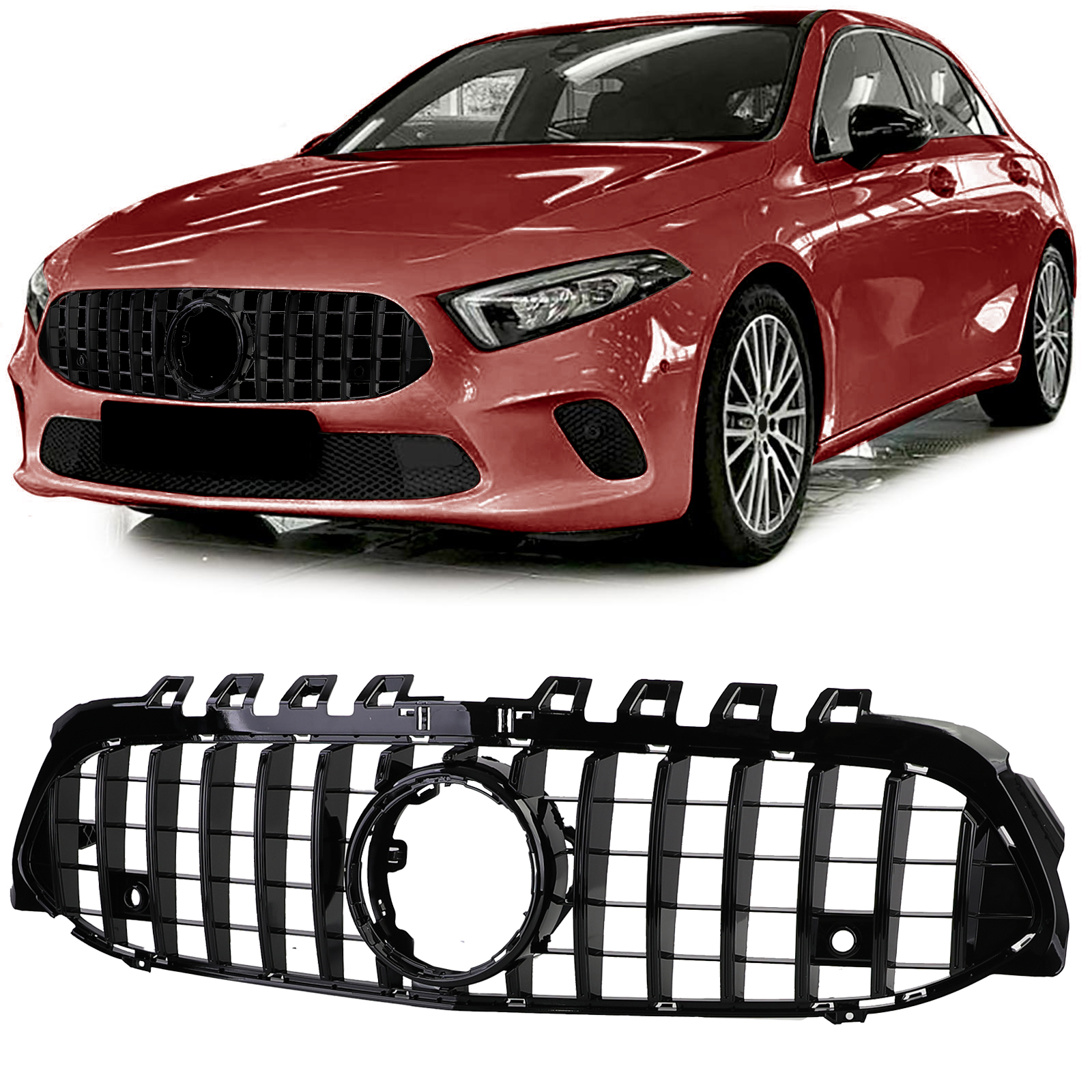 Grill passend voor Mercedes A klasse W177 / V177 GT-Look Zwart