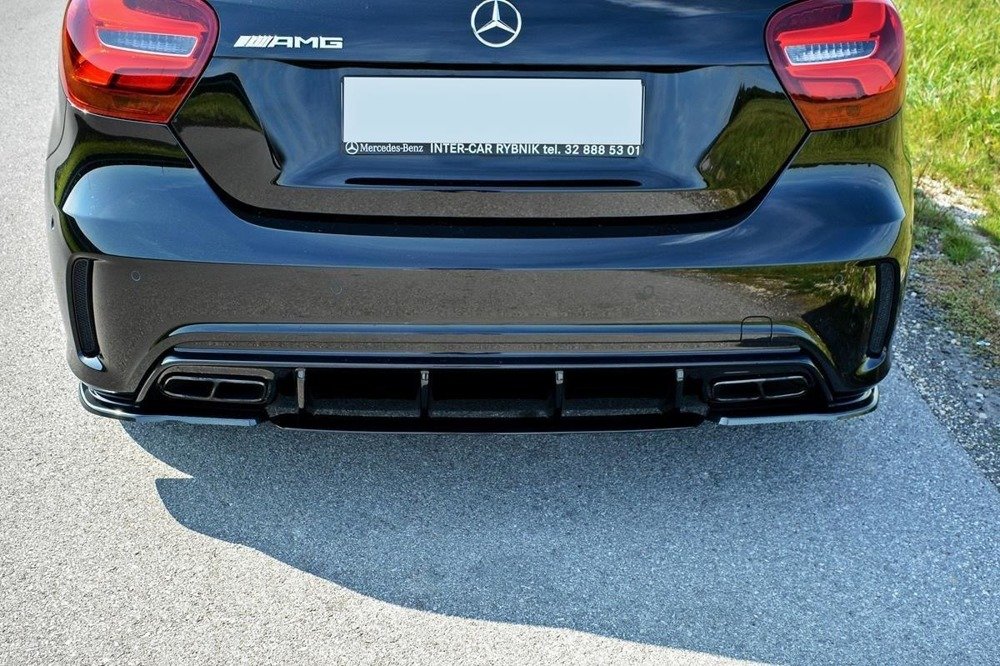 Diffuser Hoeken Mercedes W176 A45 AMG Facelift Glans Zwart