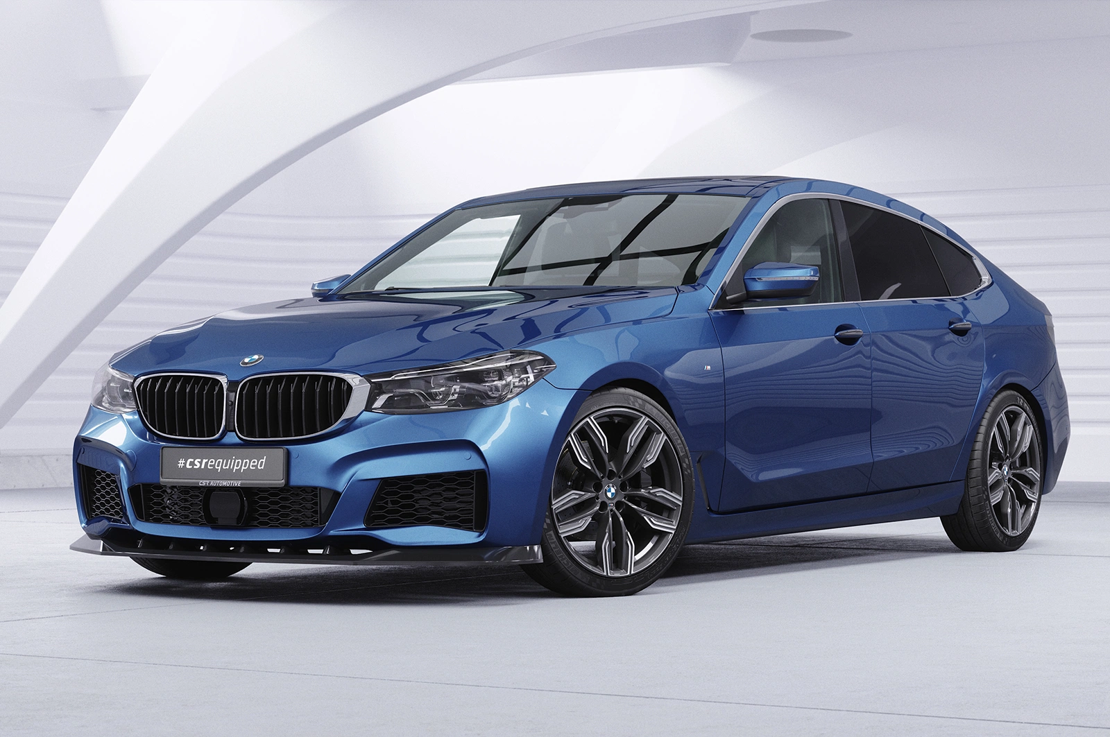 Voorspoiler passend voor BMW 6er G32 glans zwart