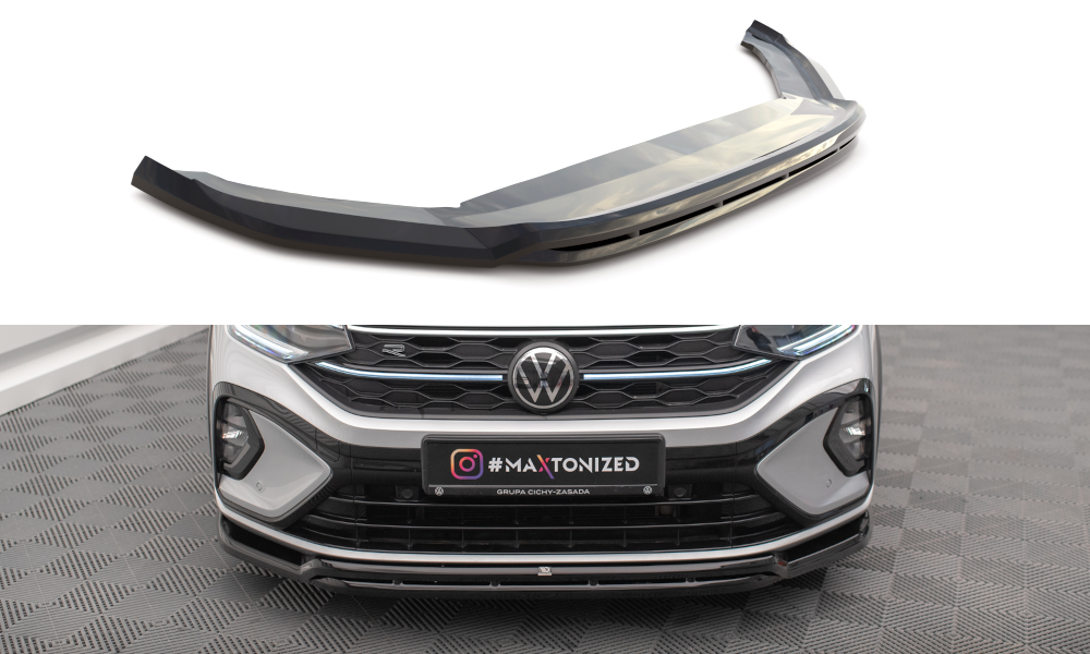 Voorspoiler passend voor Volkswagen Taigo R-Line Maxton Glans Zwart