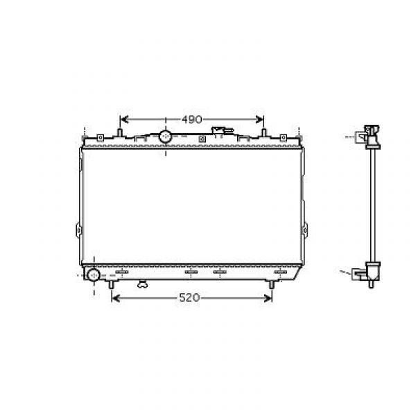 Radiator COUPE II 02-05 375x670 1.6I-16V +/-AC 77KW