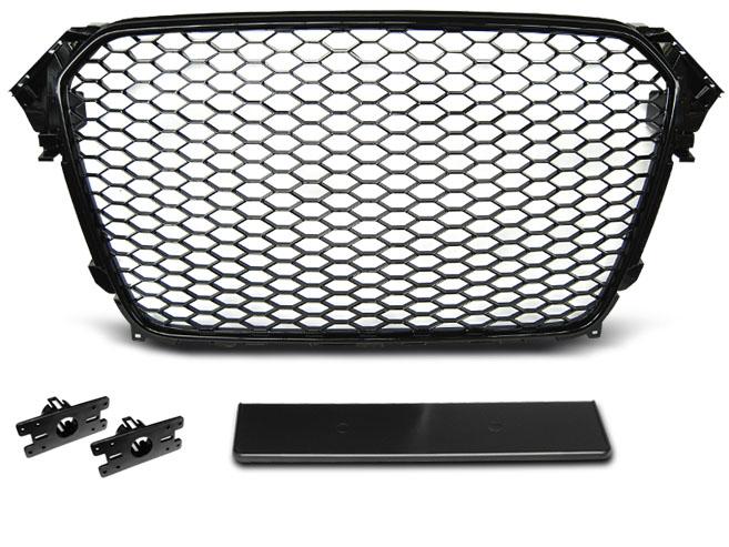 Grill passend voor Audi A4 B8 Facelift (2012-2015) RS Design Piano Black Emb