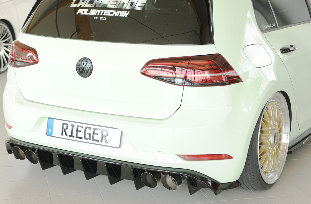 Diffuser Volkswagen Golf 7 R FL Rieger Glans Zwart
