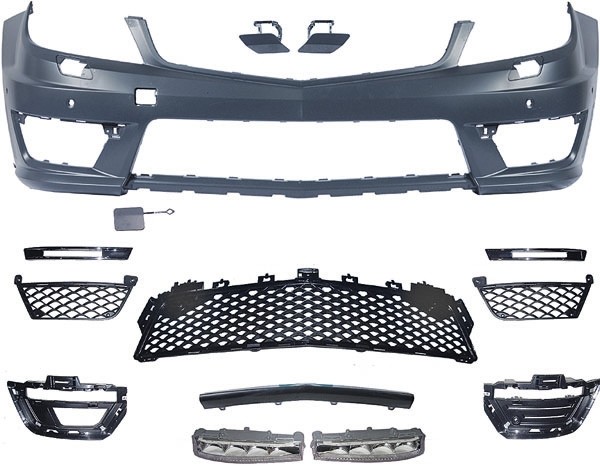 Voorbumper passend voor Mercedes C-klasse W204 11-15 C63 AMG-look