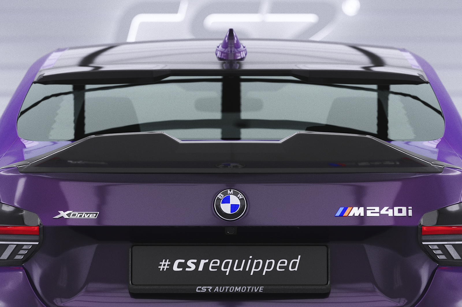 Spoiler passend voor BMW 2 Serie G42 / M2 G87 CSR Glans Zwart