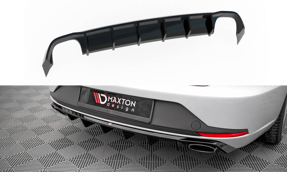 Diffuser passend voor Seat Leon Cupra ST 5F Maxton Glans Zwart