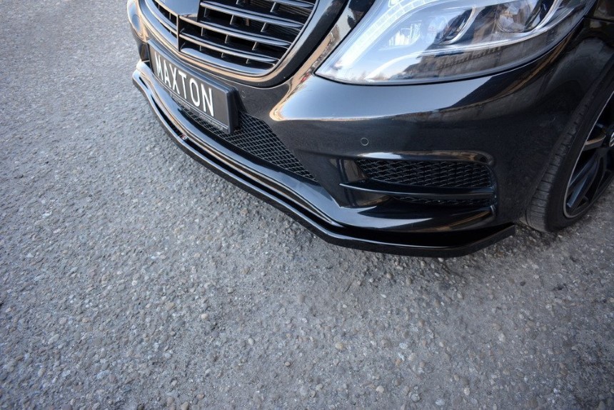 Voorspoiler passend voor Mercedes S-Klasse W222 AMG-Line Maxton Design glans zwart