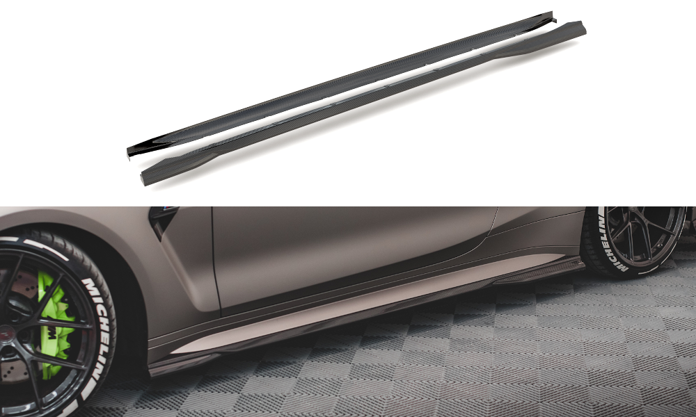 Zijskirts passend voor BMW M4 G82 Maxton Carbon