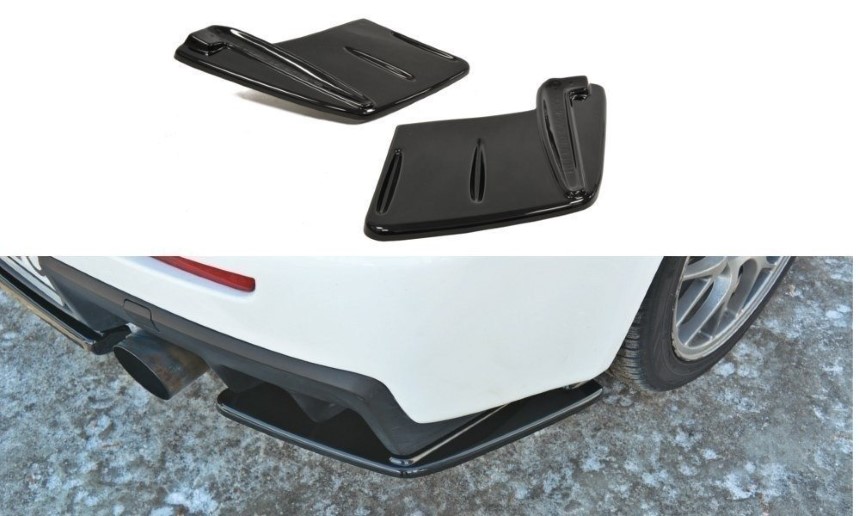 Achterzijde skirts Mitsubishi Lancer Evo X Maxton Design glans zwart