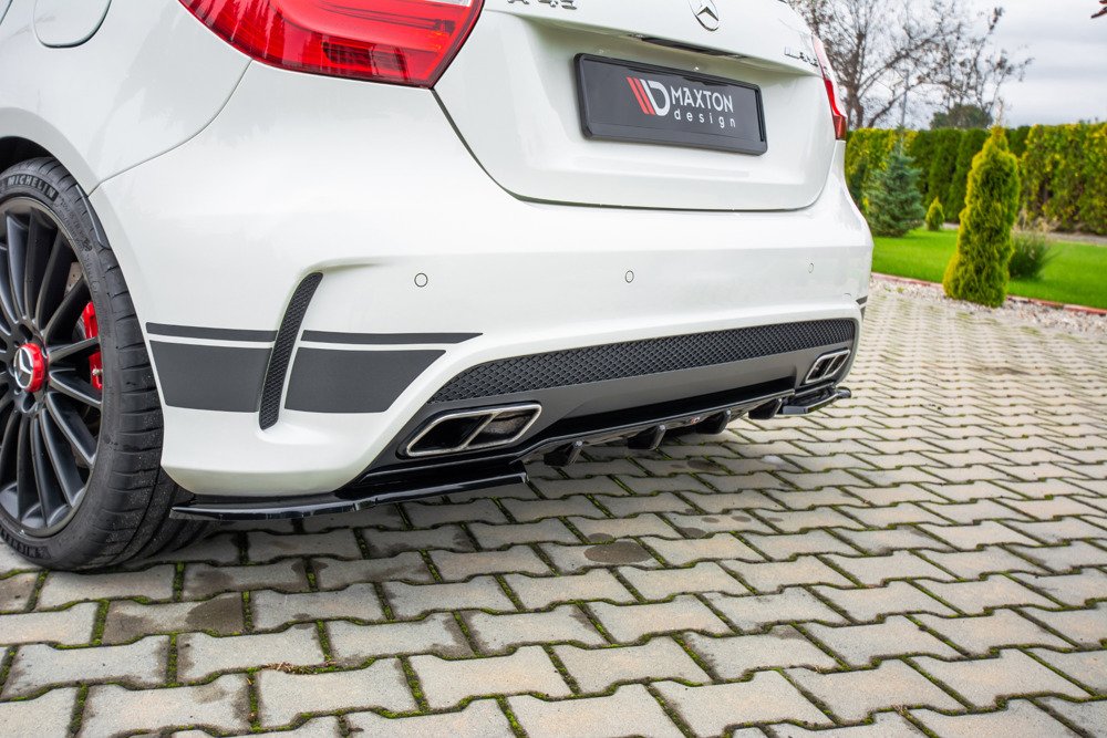 Diffuser Hoeken Mercedes W176 A45 AMG Glans Zwart