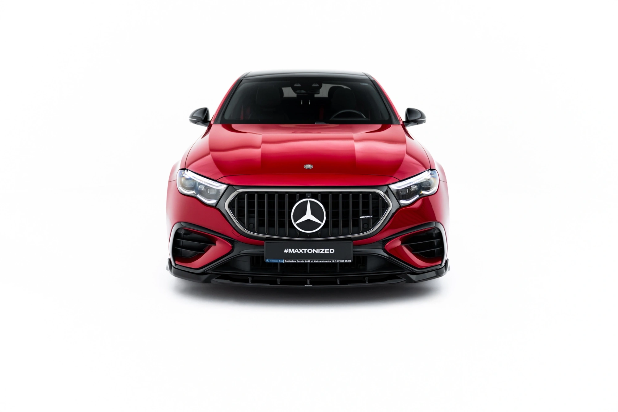 Voorspoiler passend voor Mercedes-AMG E53 Sedan / Estate W214 Maxton Glans Zwart