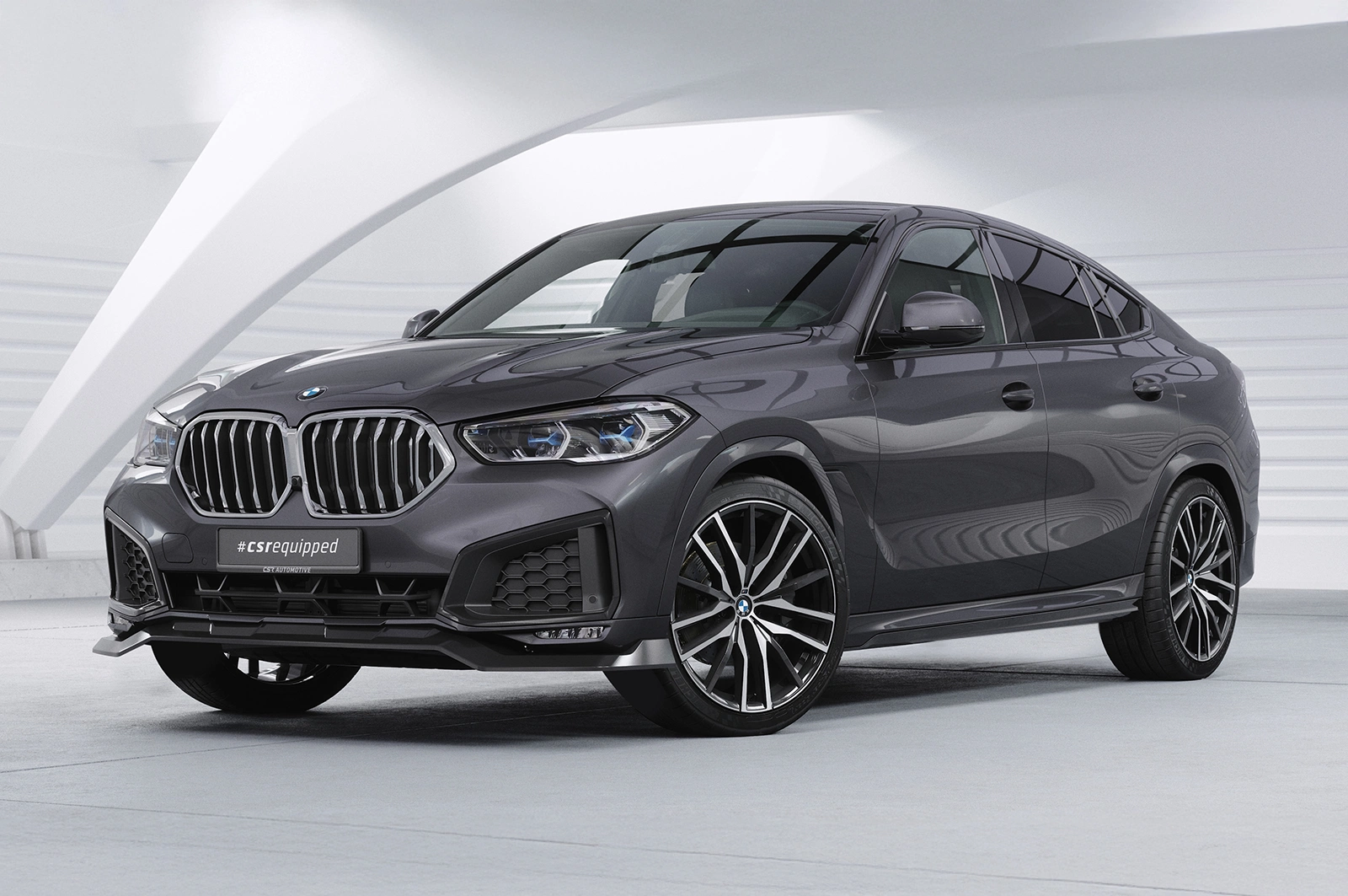 Voorspoiler passend voor BMW X6 (G06) Basis glans zwart