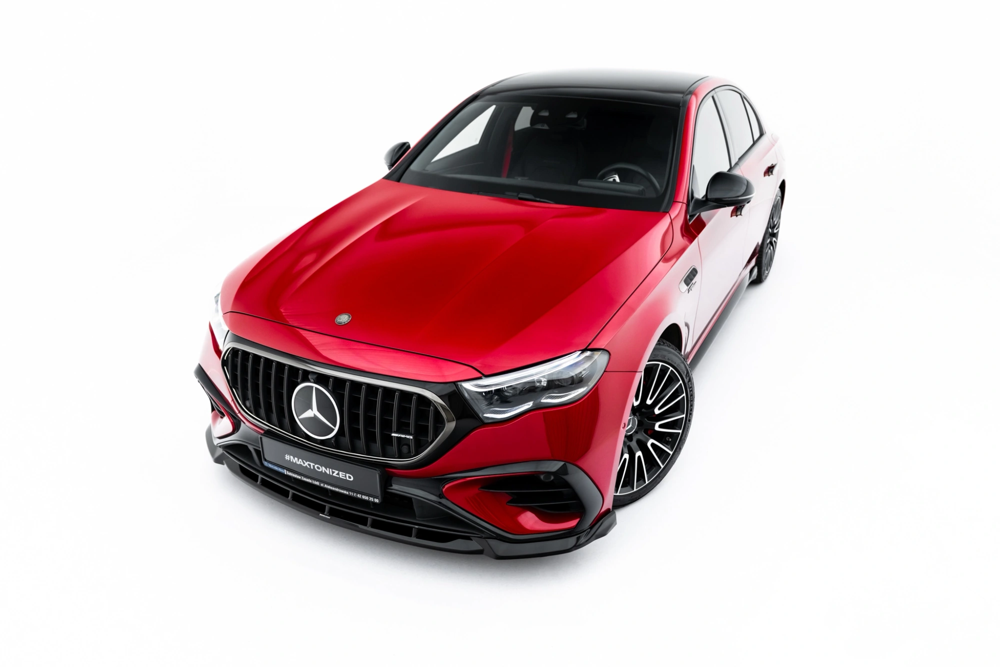Voorspoiler passend voor Mercedes-AMG E53 Sedan / Estate W214 Maxton Glans Zwart