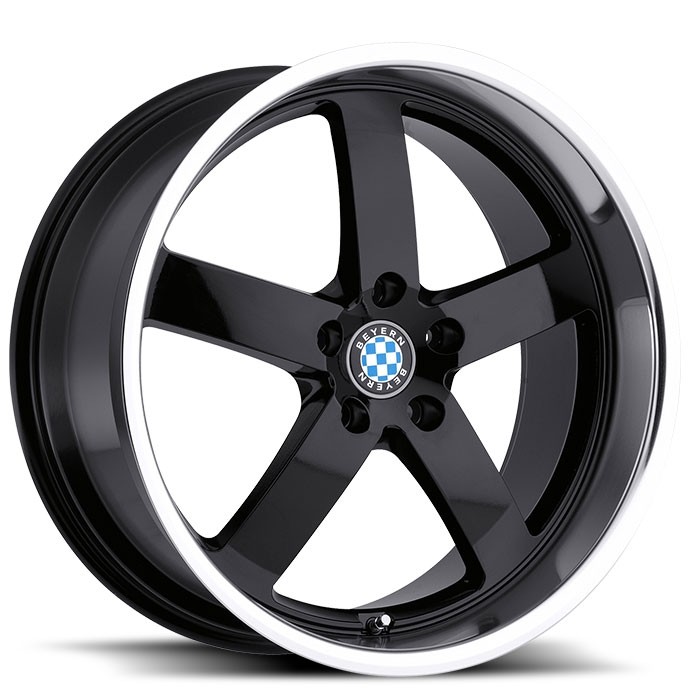 Velgen Beyern Rapp 22x9 5x120 ET15 Glanzend Zwart + Machined Ran