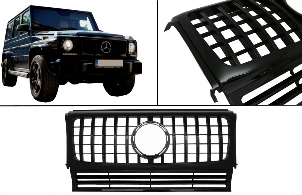 Grill Mercedes W463 G-Klasse 90-14 Glanzend Zwart