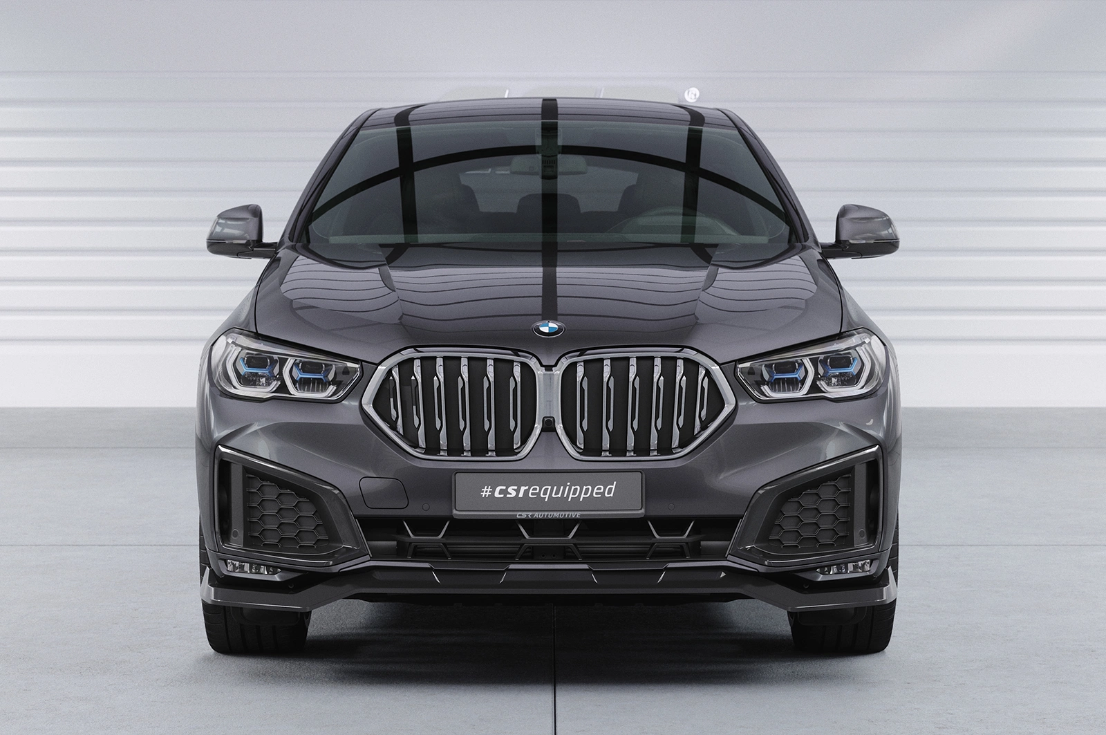 Voorspoiler passend voor BMW X6 (G06) Basis glans zwart