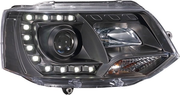 Koplampen passend voor VW T5 bus 09-15 LED Dagrijverlichting Zwart