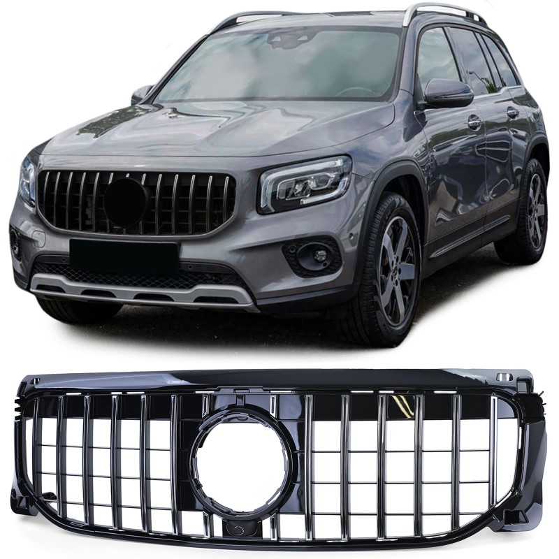Grill passend voor Mercedes GLB X247 Zwart/Chroom GT Look