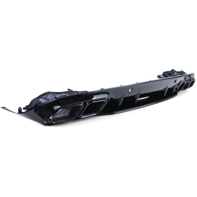 Diffuser passend voor Mercedes C205 A205 Coupe / Cabrio 15-19 C63 Design Zwart