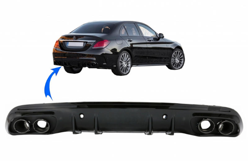 Achterbumper Diffusor Mercedes W205 C-Klasse C43 Design Night Package
