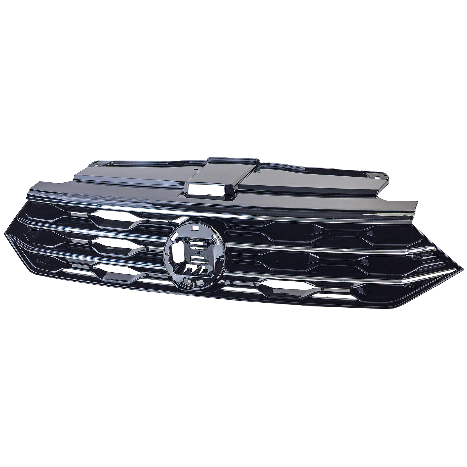 Grill passend voor VW T-Roc 2017- glanzend zwart/chroom
