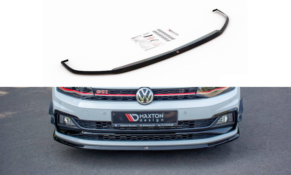 Voorspoiler passend voor VW Polo GTI Mk6 Glans Zwart