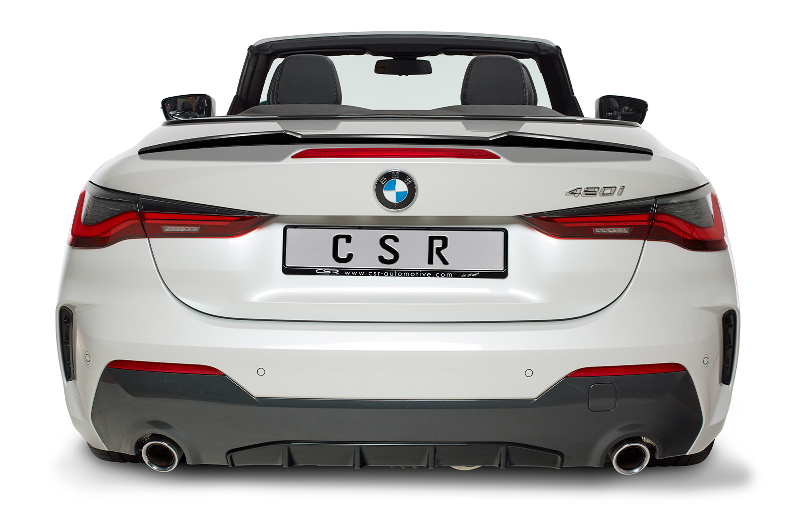 Spoiler passend voor BMW 4er G23 Cabrio CSR glans Zwart