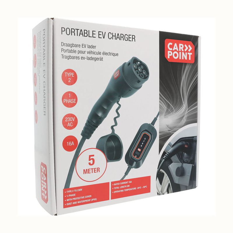 Carpoint 230V Draagbare Lader Type 2 Elektrische Auto 1-Fase 8-16A