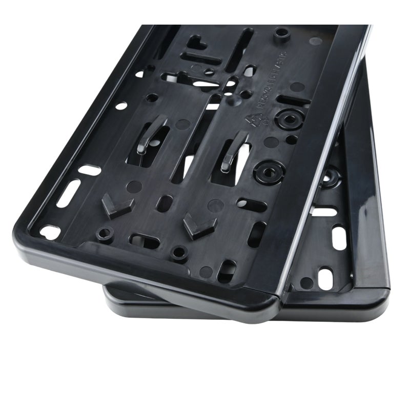 Alti Giri Set Kunststof kentekenplaathouders 52,7x12,8cm - Type Autodromo - Zwart - 2 stuks